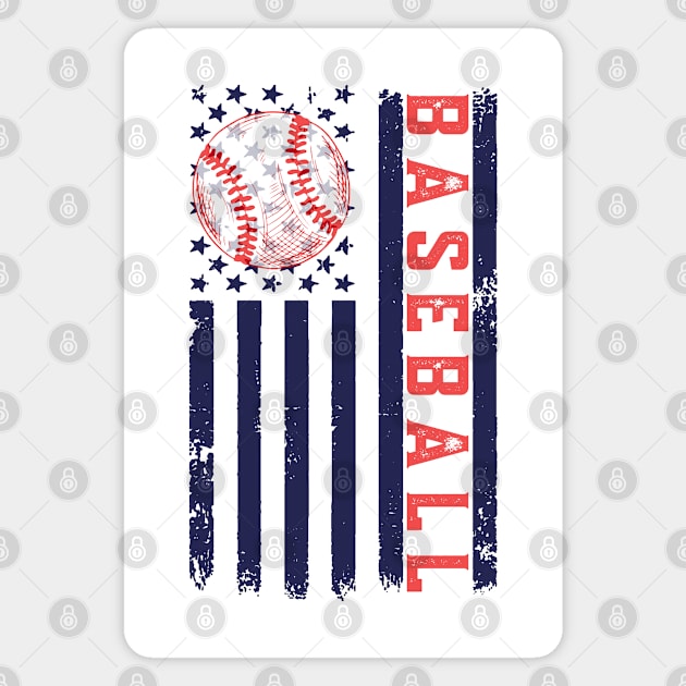 Baseball American Flag Magnet by Etopix